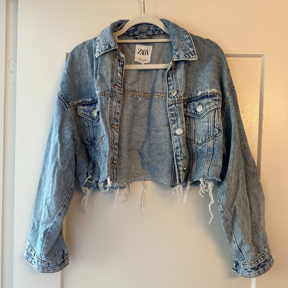 Zara Cropped Denim Jacket